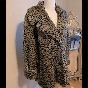 Swing faux cheetah coat